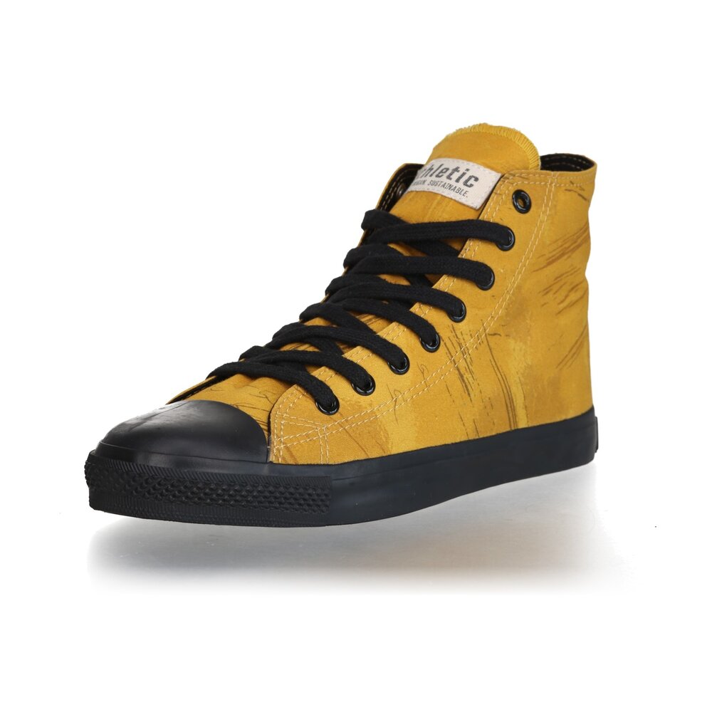 ETHLETIC Fair Trainer Black Cap Hi Cut Collection 18 Dove Camo Mustard | Jet Black