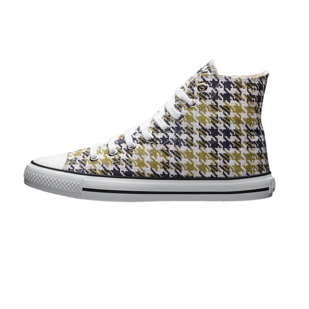 Fair Trainer White Cap Hi Cut TweedGreen | Just White
