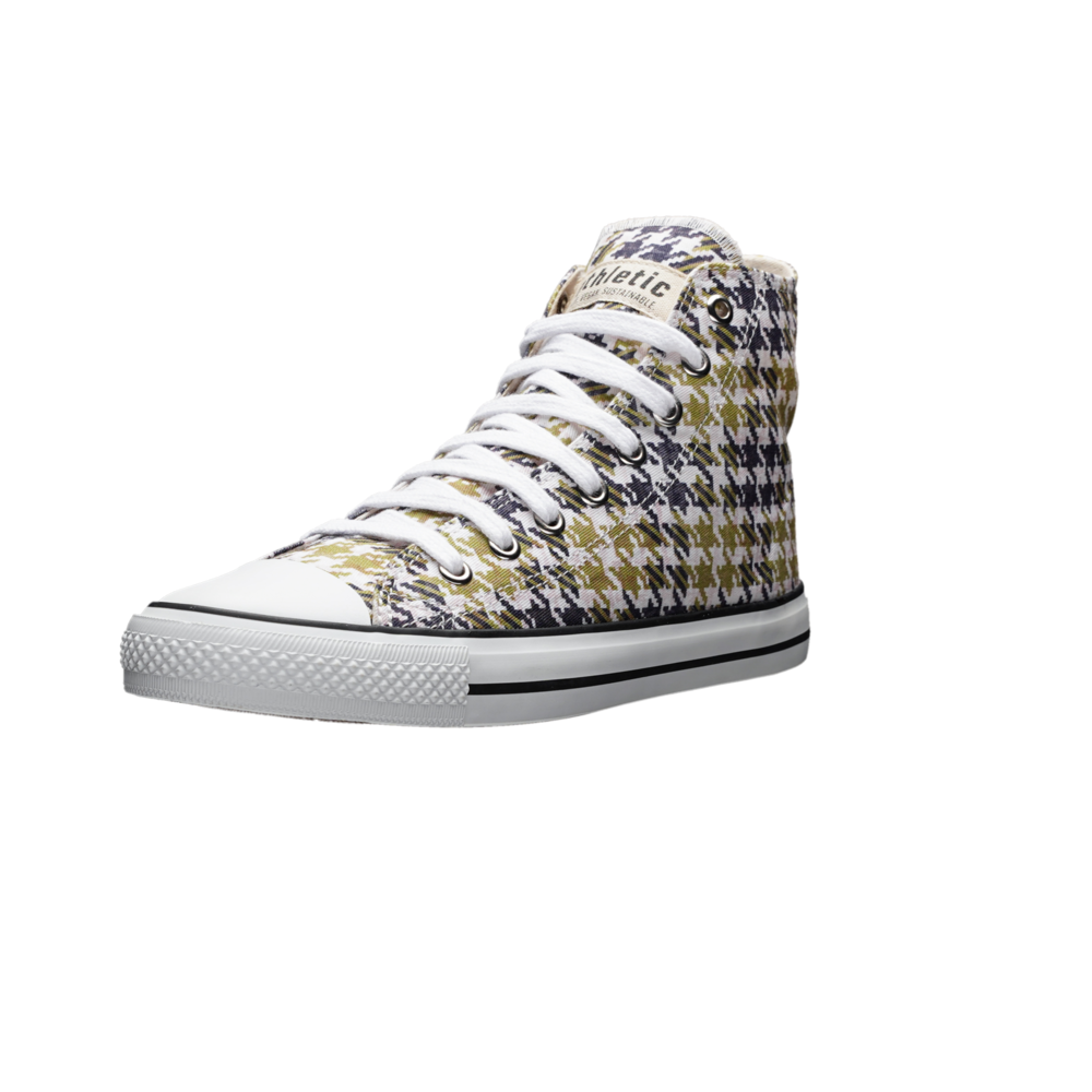 Fair Trainer White Cap Hi Cut TweedGreen | Just White
