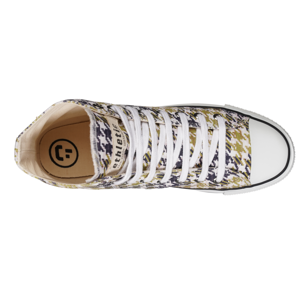Fair Trainer White Cap Hi Cut TweedGreen | Just White