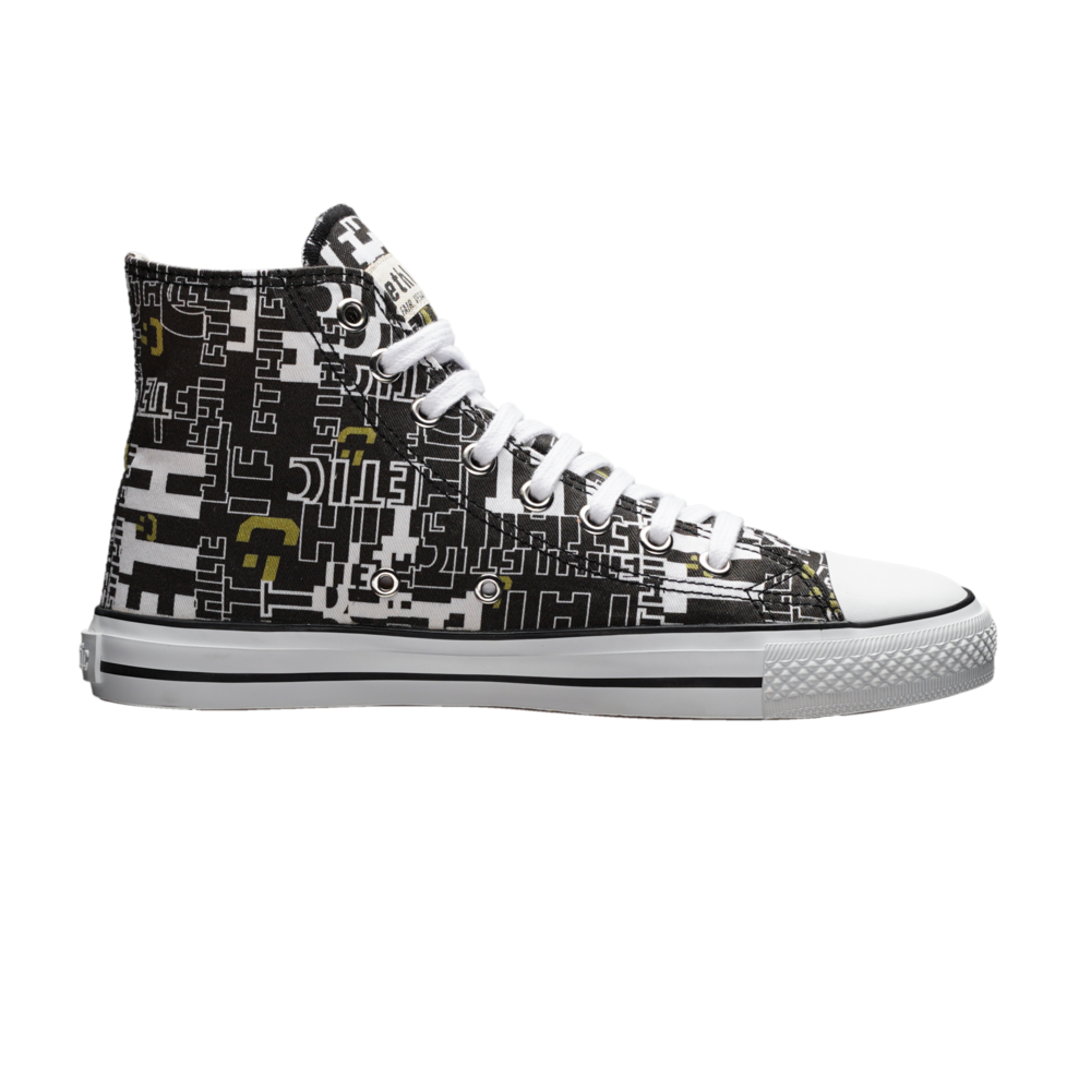 Fair Trainer White Cap Hi Cut Letters Black | Just White