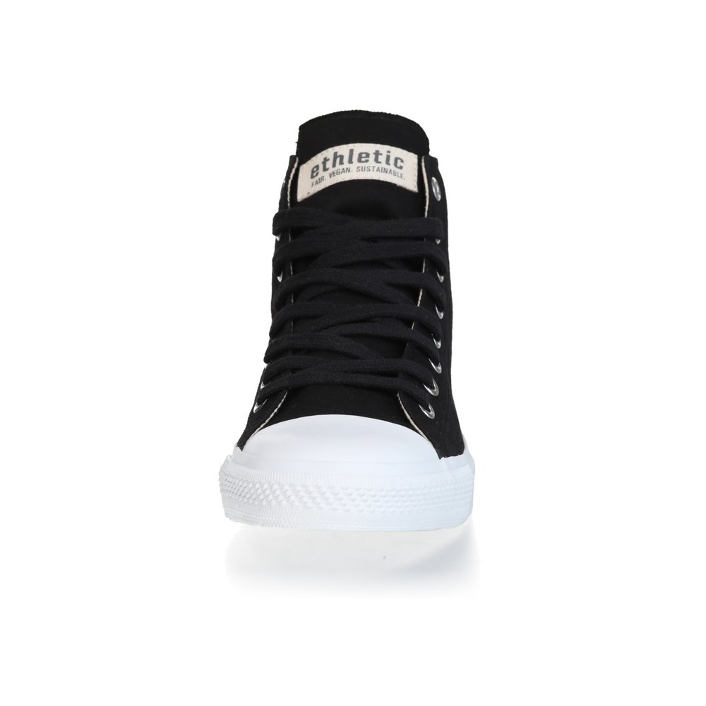 ETHLETIC Fair Trainer White Cap Hi Cut Collection 18 Jet Black | Just White