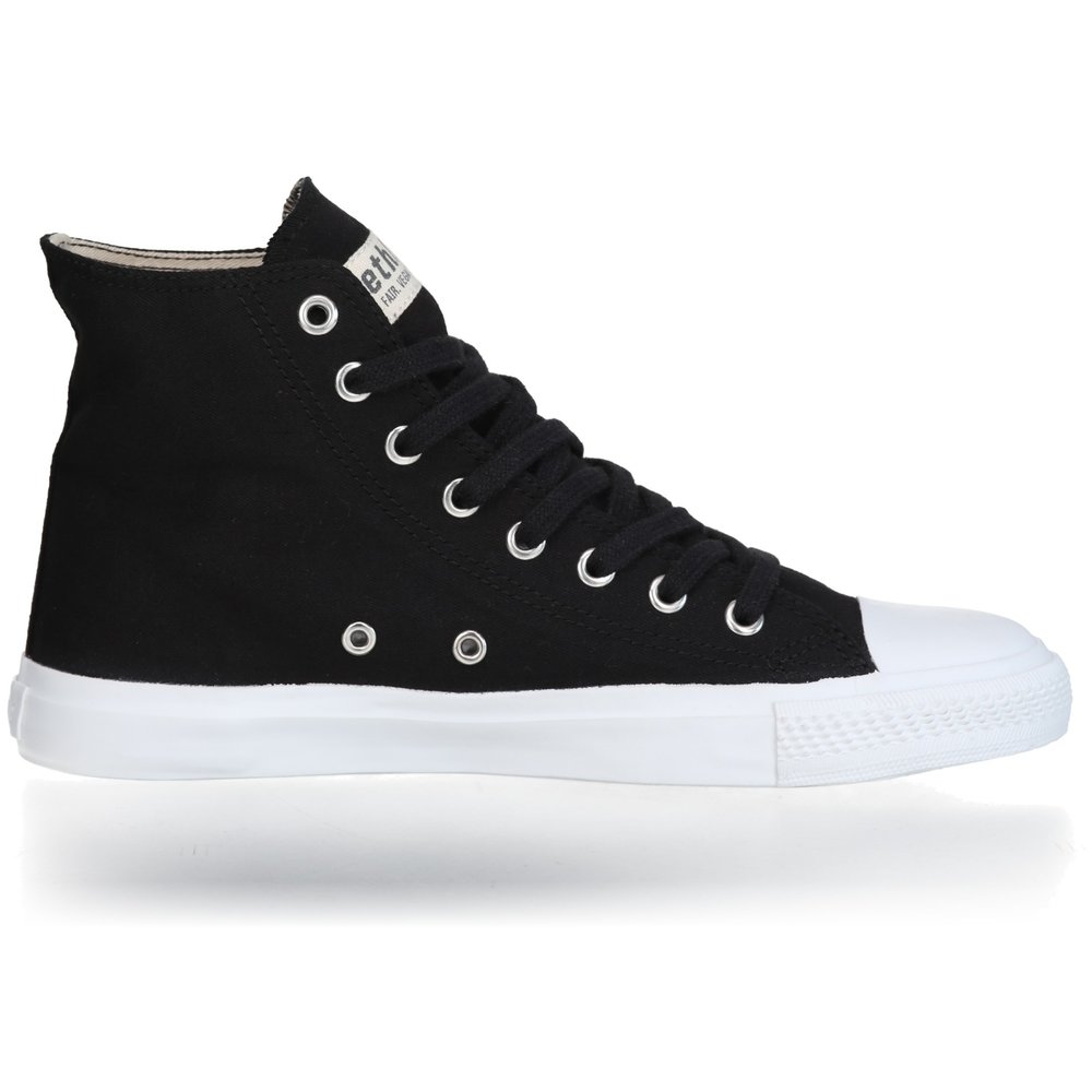 ETHLETIC Fair Trainer White Cap Hi Cut Collection 18 Jet Black | Just White