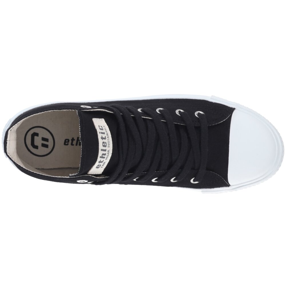 ETHLETIC Fair Trainer White Cap Hi Cut Collection 18 Jet Black | Just White
