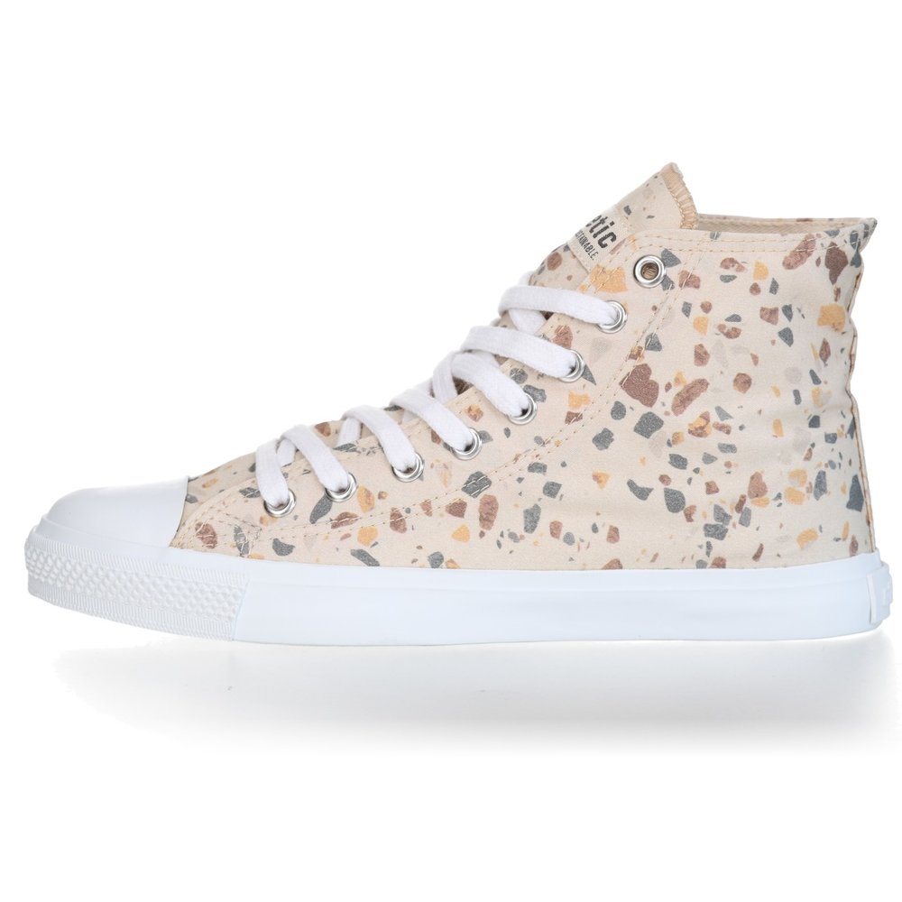 ETHLETIC Fair Trainer White Cap Hi Cut Collection 18 Terrazzo Caramel | Just White