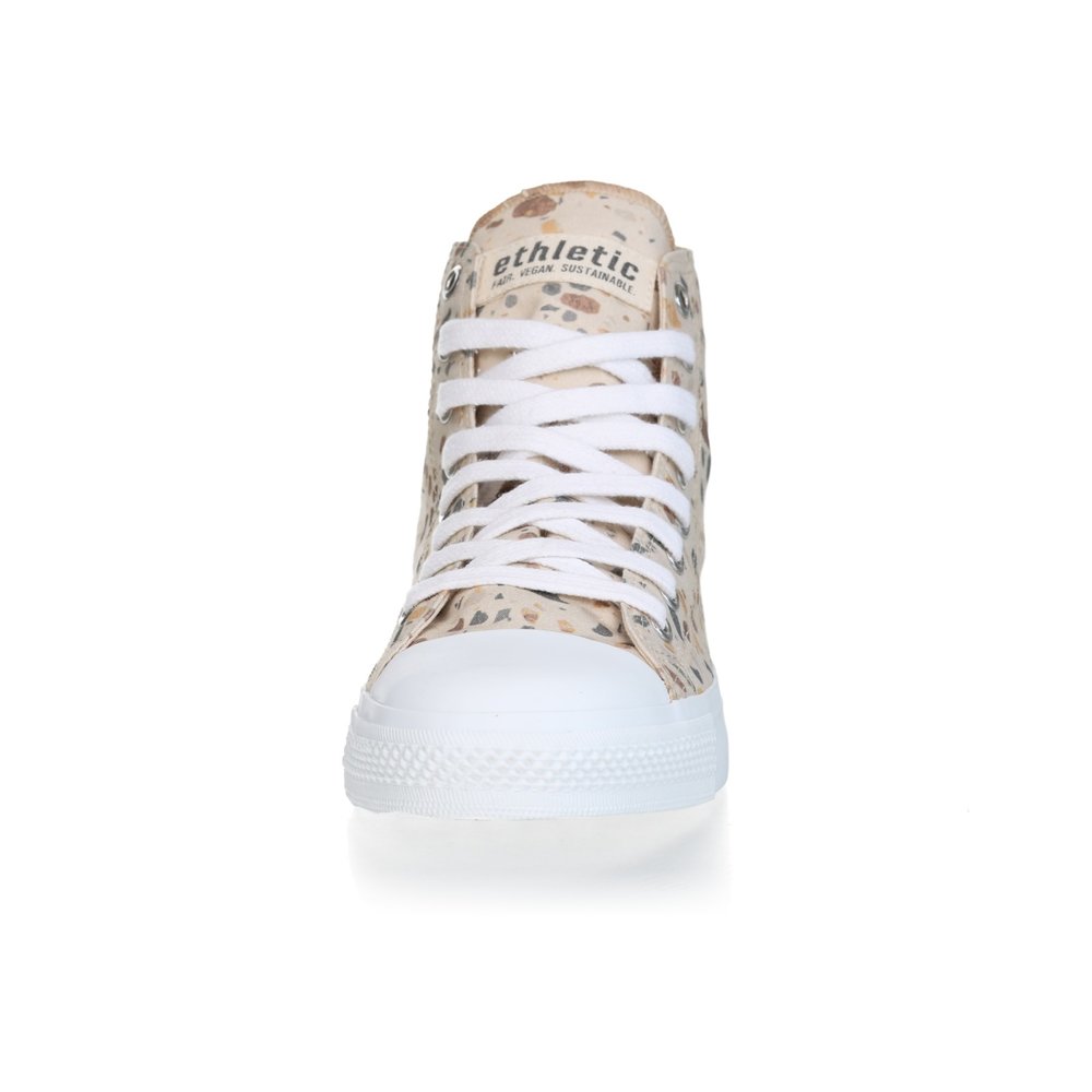 ETHLETIC Fair Trainer White Cap Hi Cut Collection 18 Terrazzo Caramel | Just White