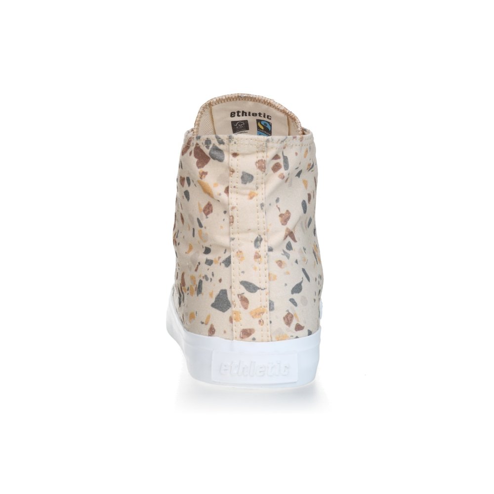 ETHLETIC Fair Trainer White Cap Hi Cut Collection 18 Terrazzo Caramel | Just White
