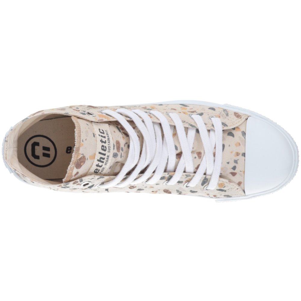 ETHLETIC Fair Trainer White Cap Hi Cut Collection 18 Terrazzo Caramel | Just White