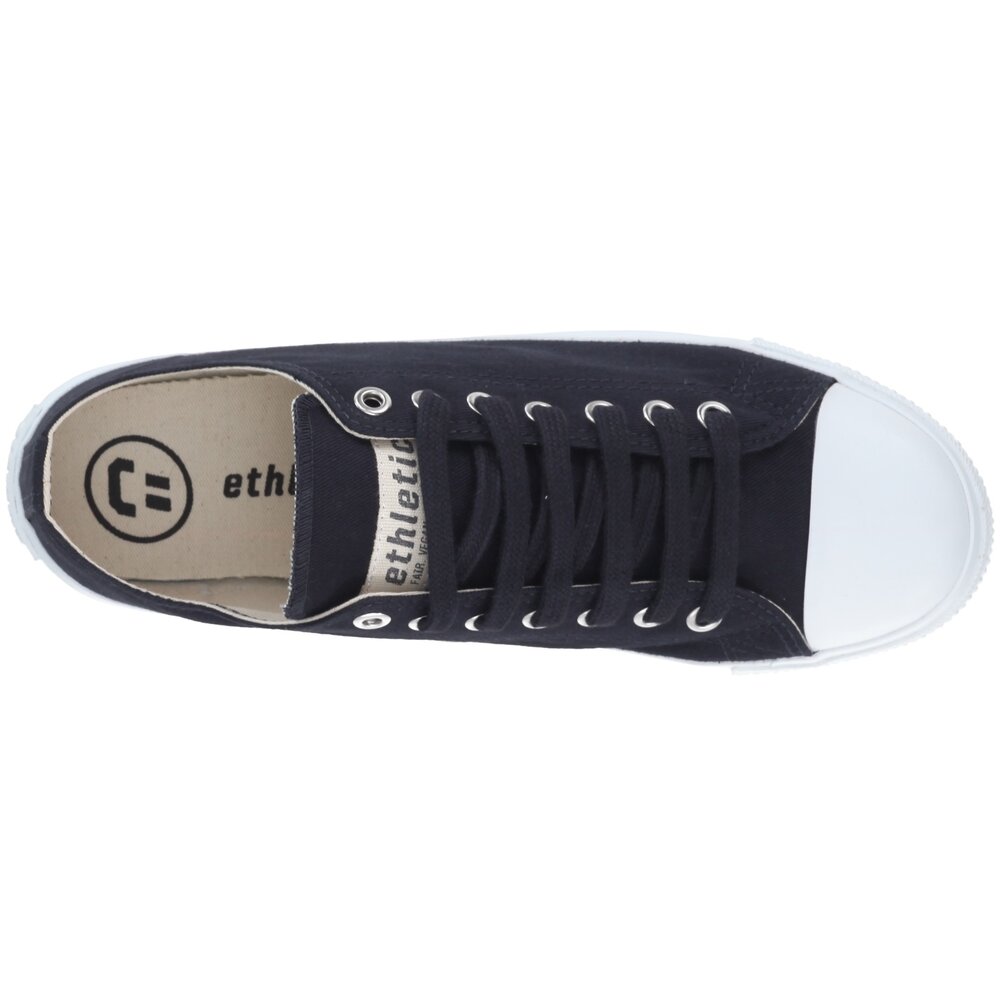 ETHLETIC Fair Trainer  White Cap Lo Cut Collection 18 Black Navy | Just White