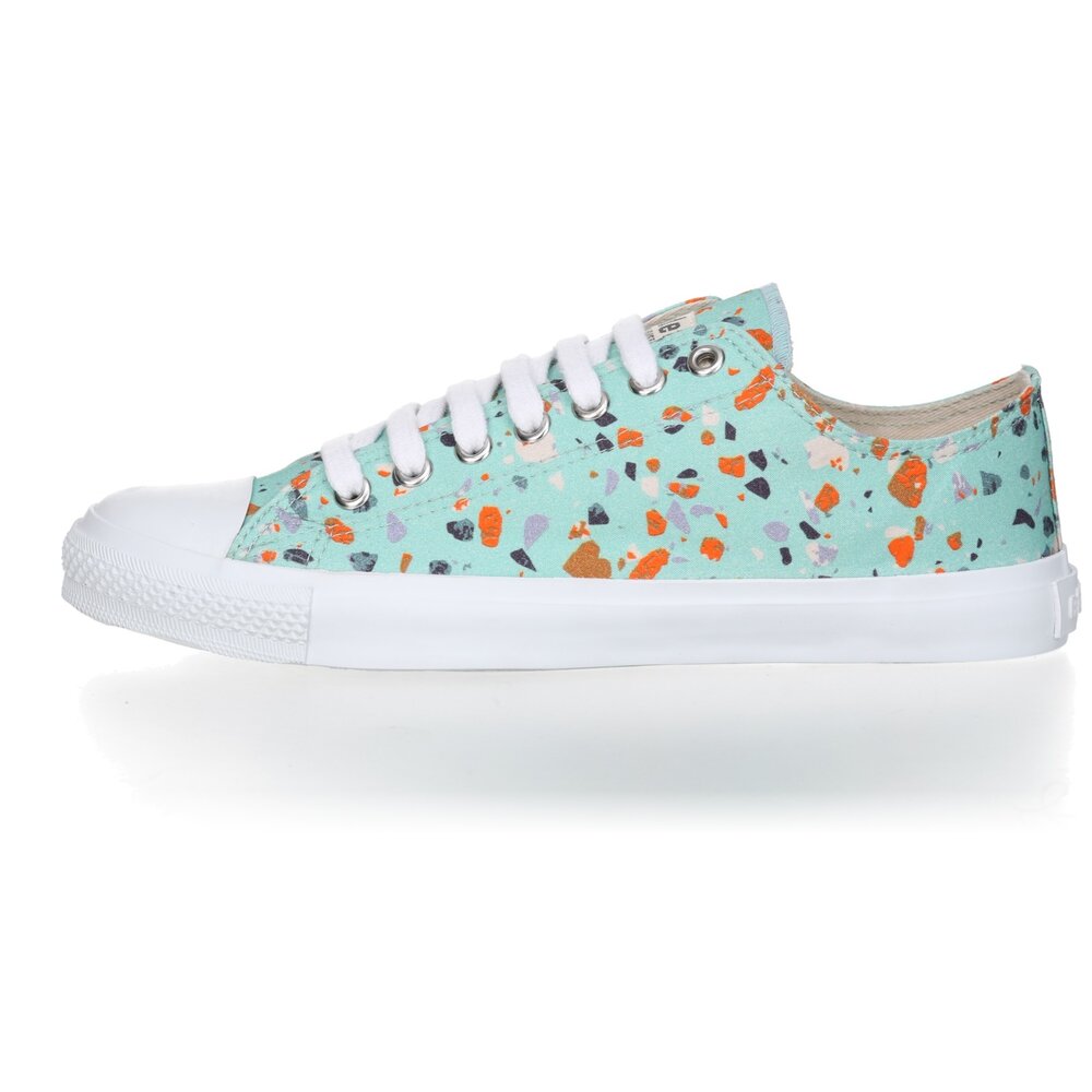 ETHLETIC Fair Trainer  White Cap Lo Cut Collection 18 Terrazzo Spearmint | Just White