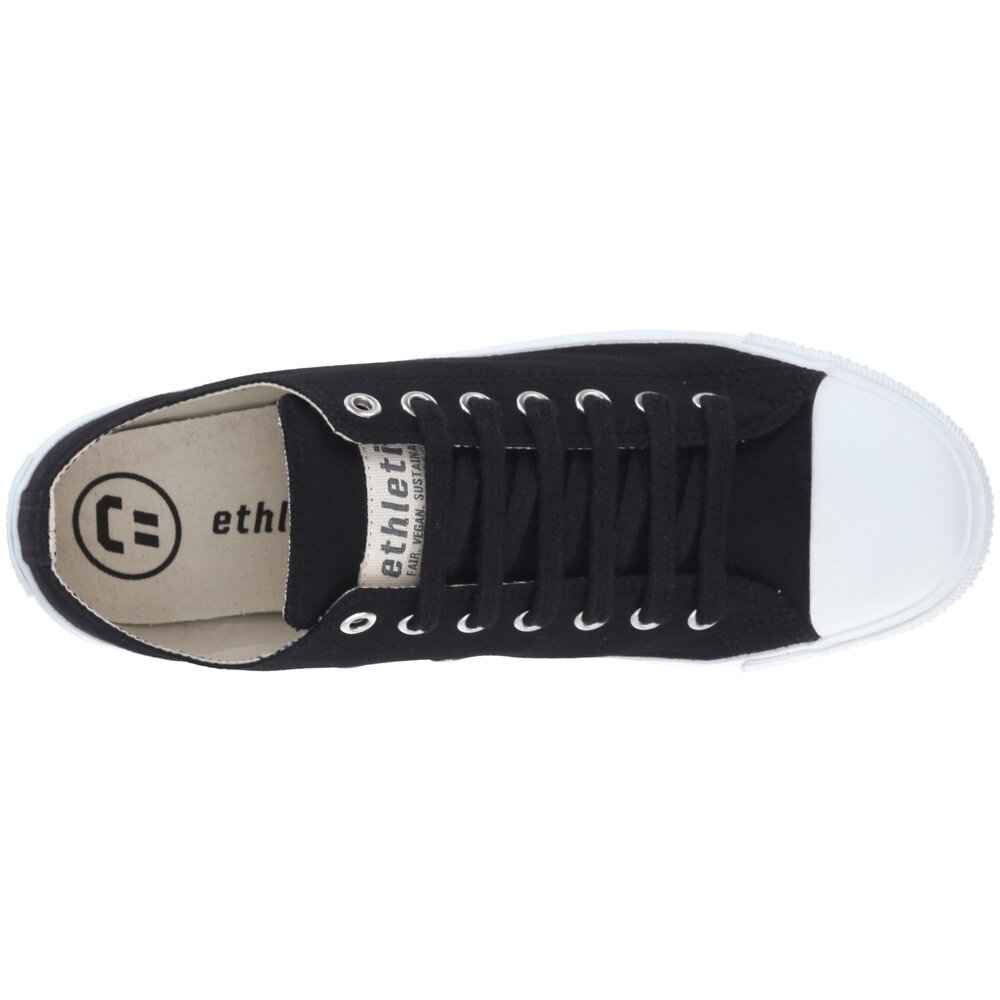 ETHLETIC Fair Trainer  White Cap Lo Cut Collection 18 Jet Black | Just White