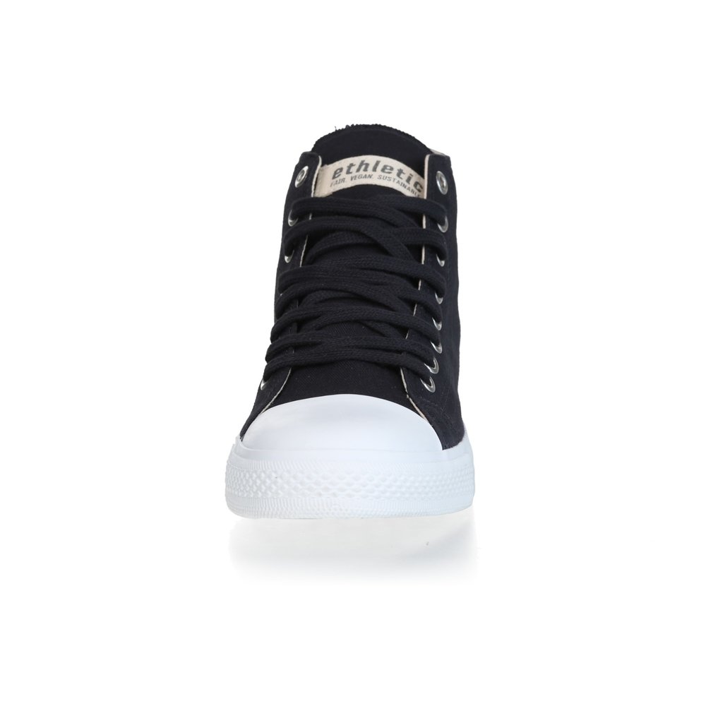 ETHLETIC Fair Trainer  White Cap Hi Cut Collection 18 Black Navy | Just White