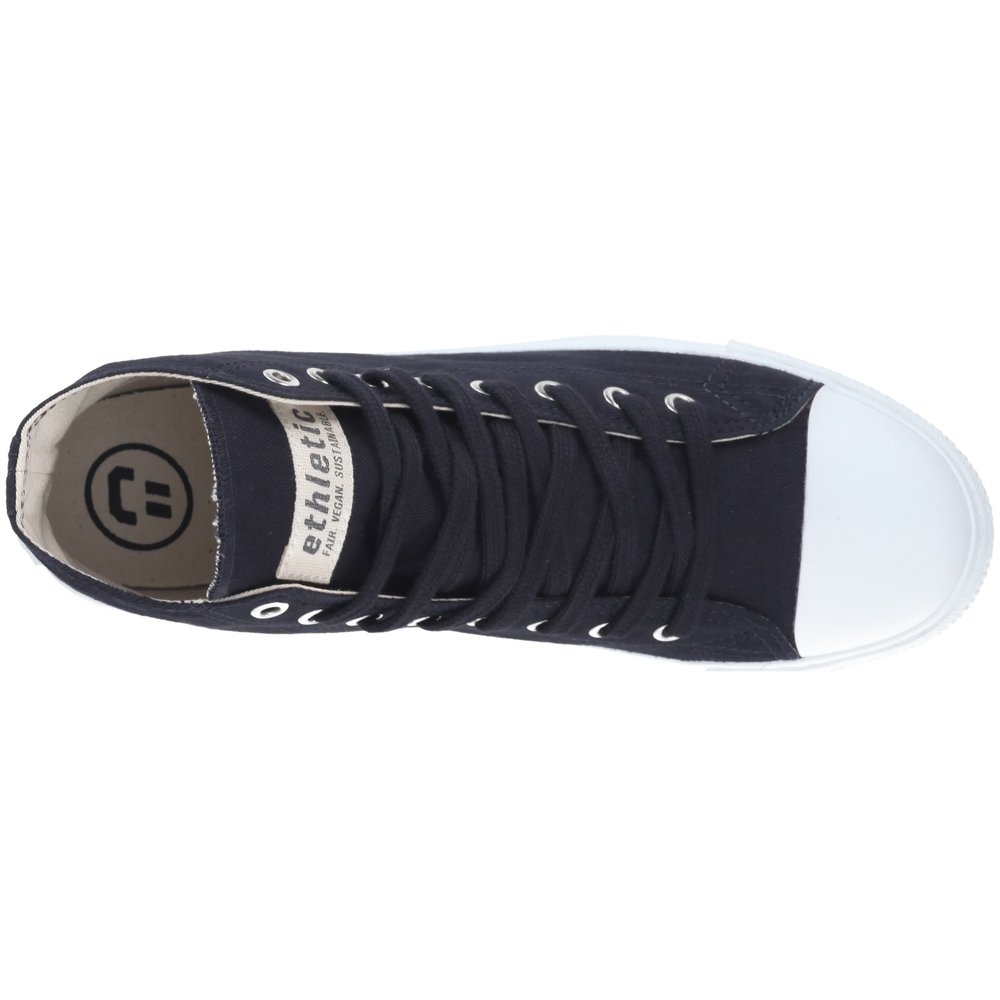 ETHLETIC Fair Trainer  White Cap Hi Cut Collection 18 Black Navy | Just White