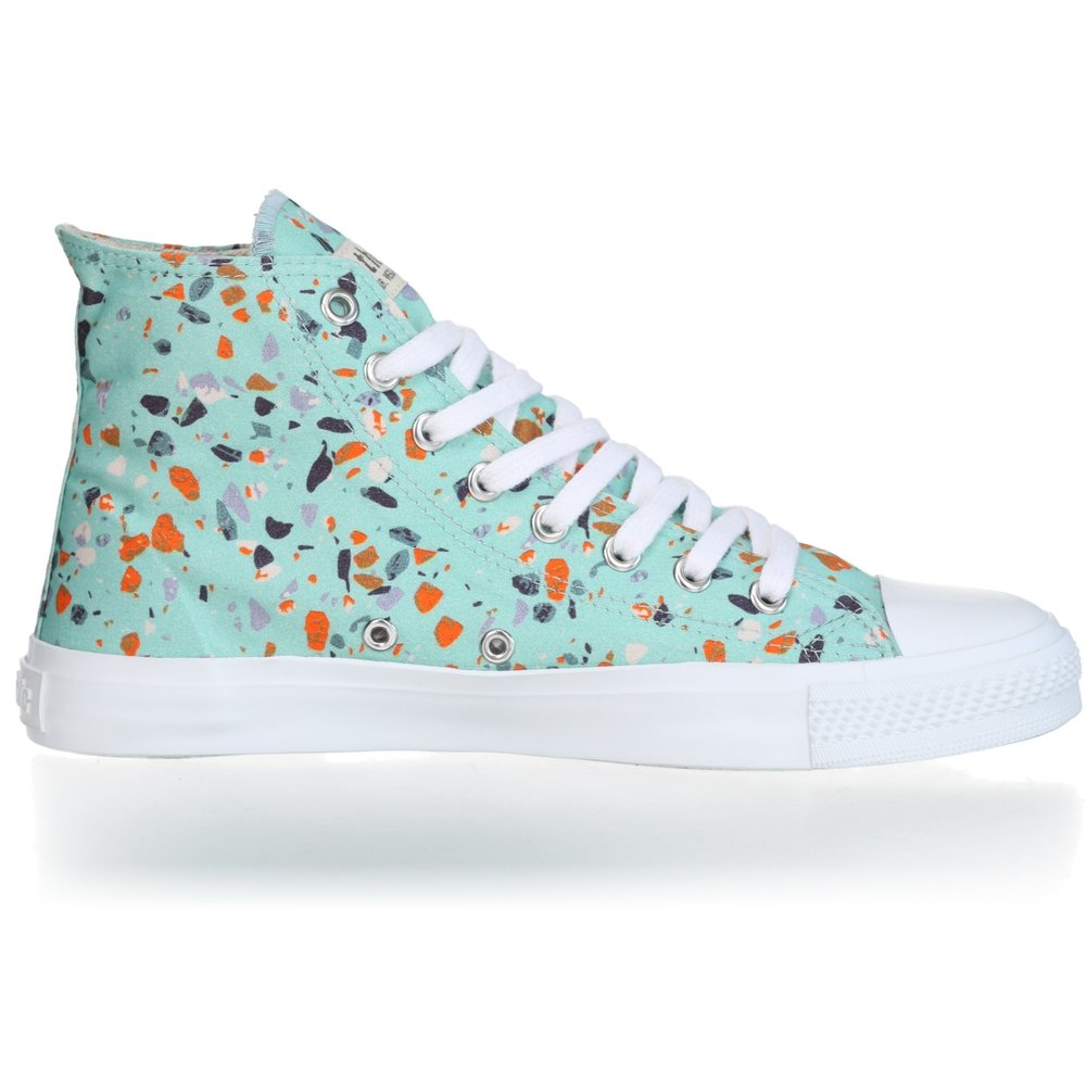 ETHLETIC Fair Trainer  White Cap Hi Cut Collection 18 Terrazzo Spearmint | Just White