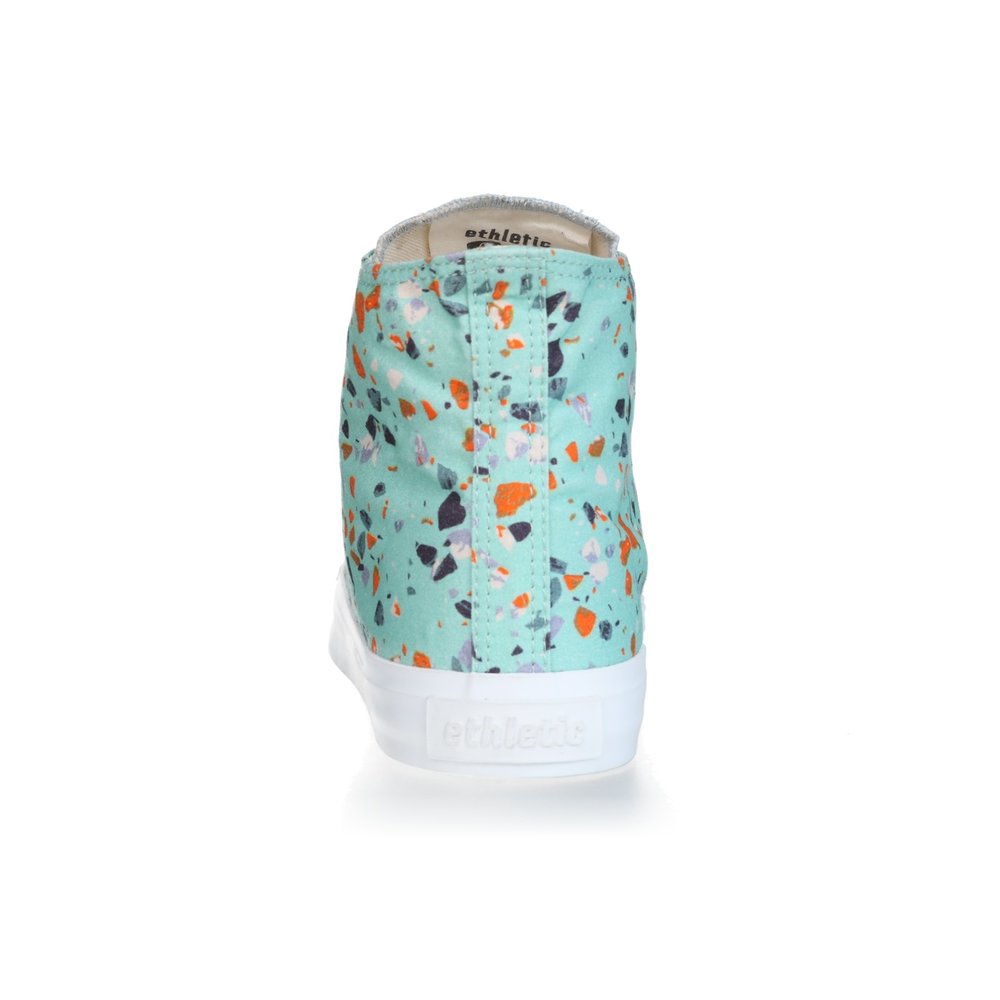 ETHLETIC Fair Trainer  White Cap Hi Cut Collection 18 Terrazzo Spearmint | Just White