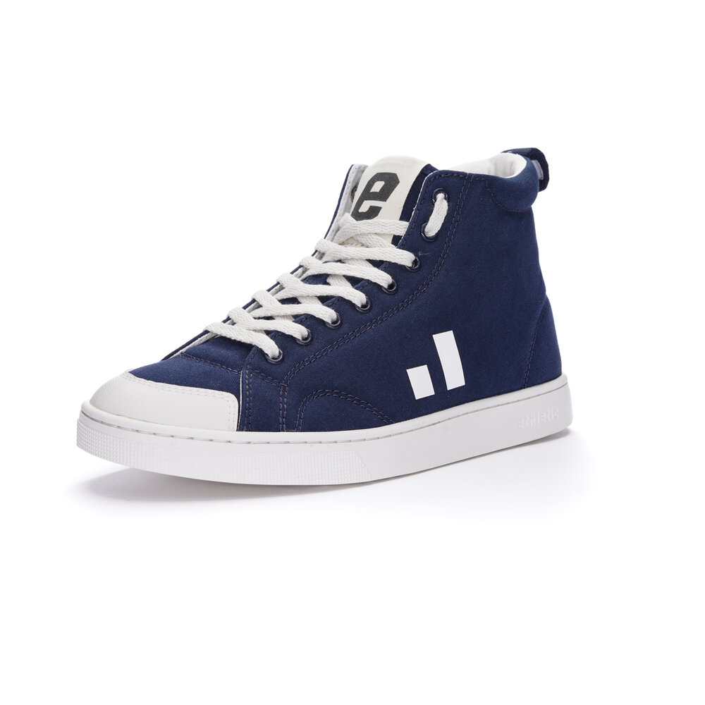 ETHLETIC Fair Trainer Active Hi Cut Ocean Blue | Just White