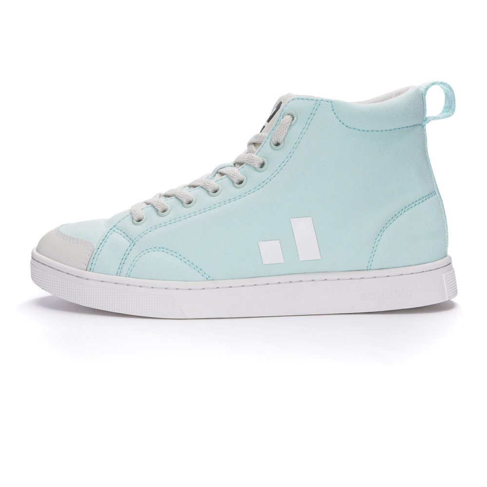 ETHLETIC Fair Trainer Active Hi Cut Light Agua Green | Just White