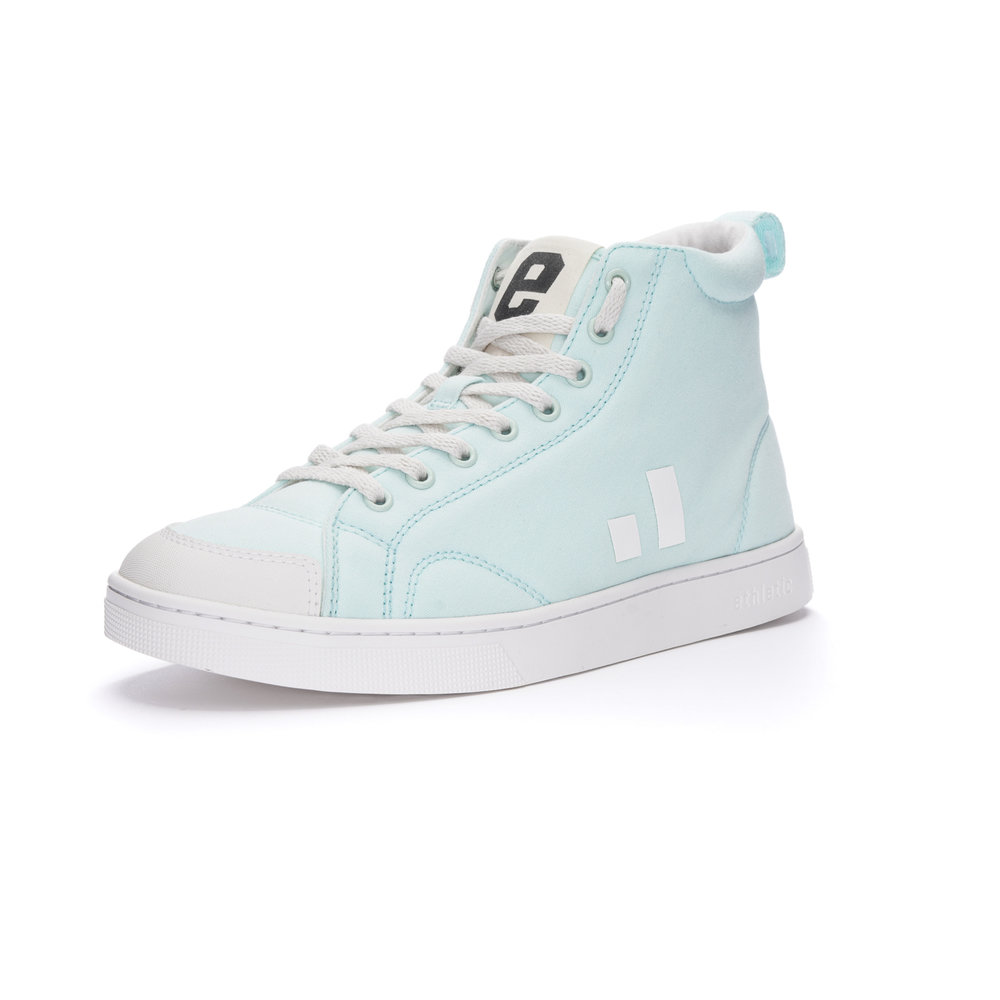 ETHLETIC Fair Trainer Active Hi Cut Light Agua Green | Just White