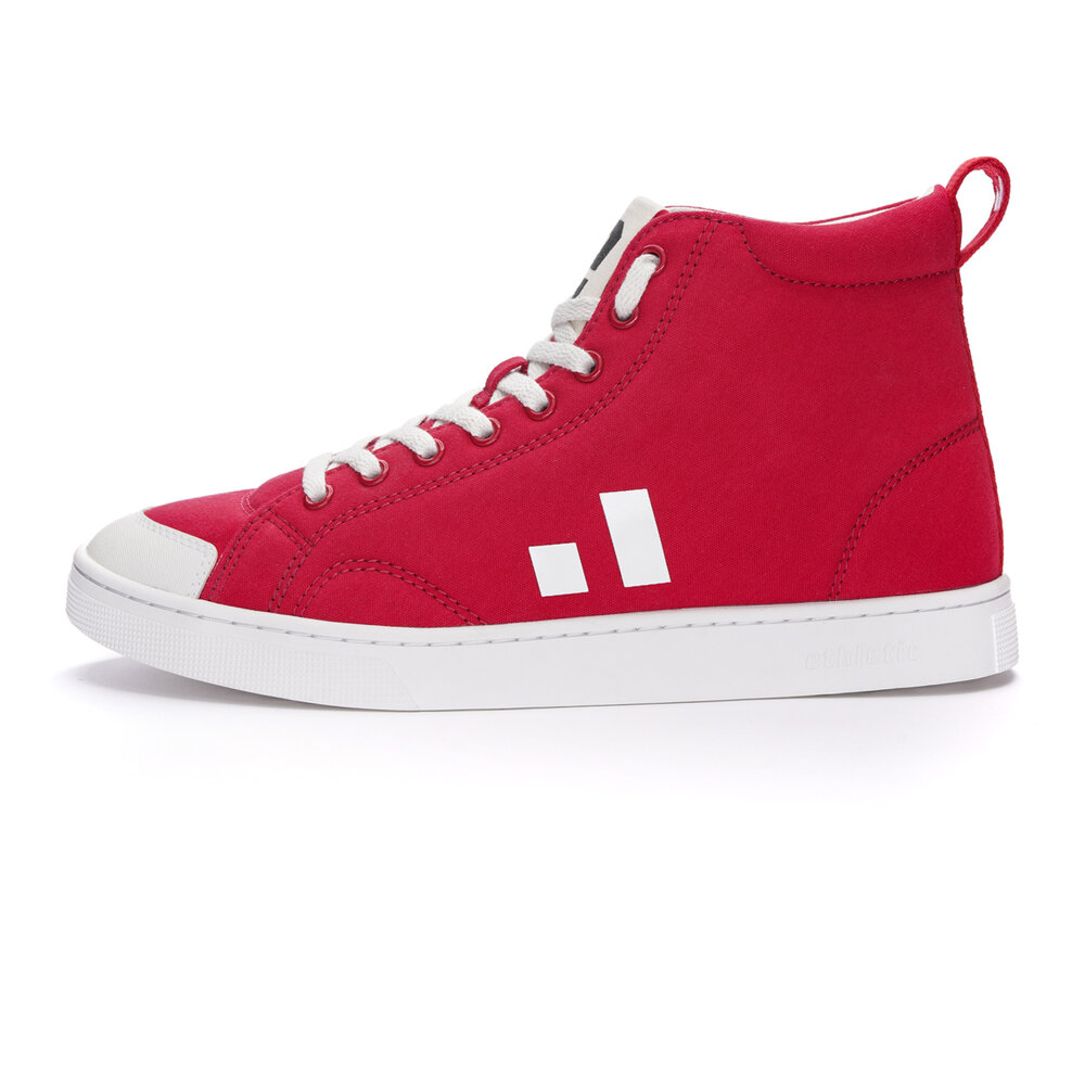 ETHLETIC Fair Trainer Active Hi Cut Cranberry Red | Just White