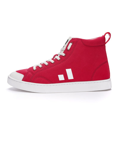 ETHLETIC Fair Trainer Active Hi Cut Cranberry Red | Just White