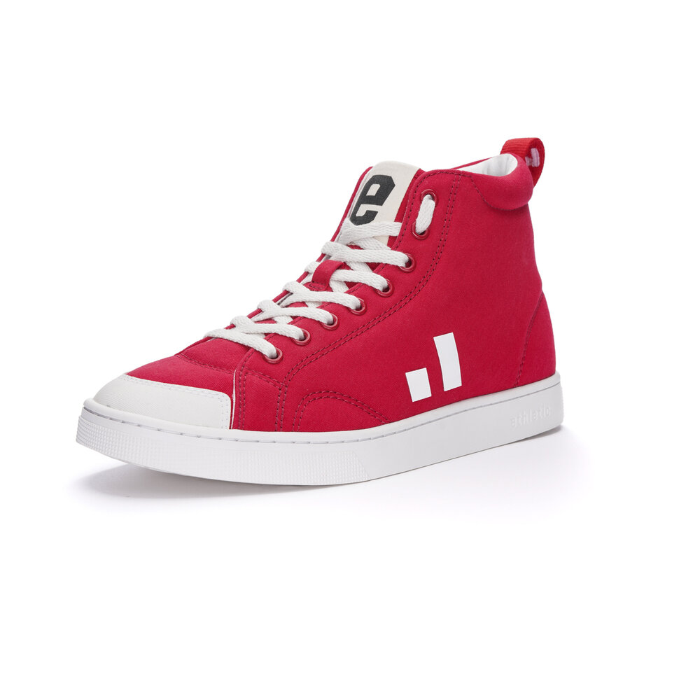ETHLETIC Fair Trainer Active Hi Cut Cranberry Red | Just White
