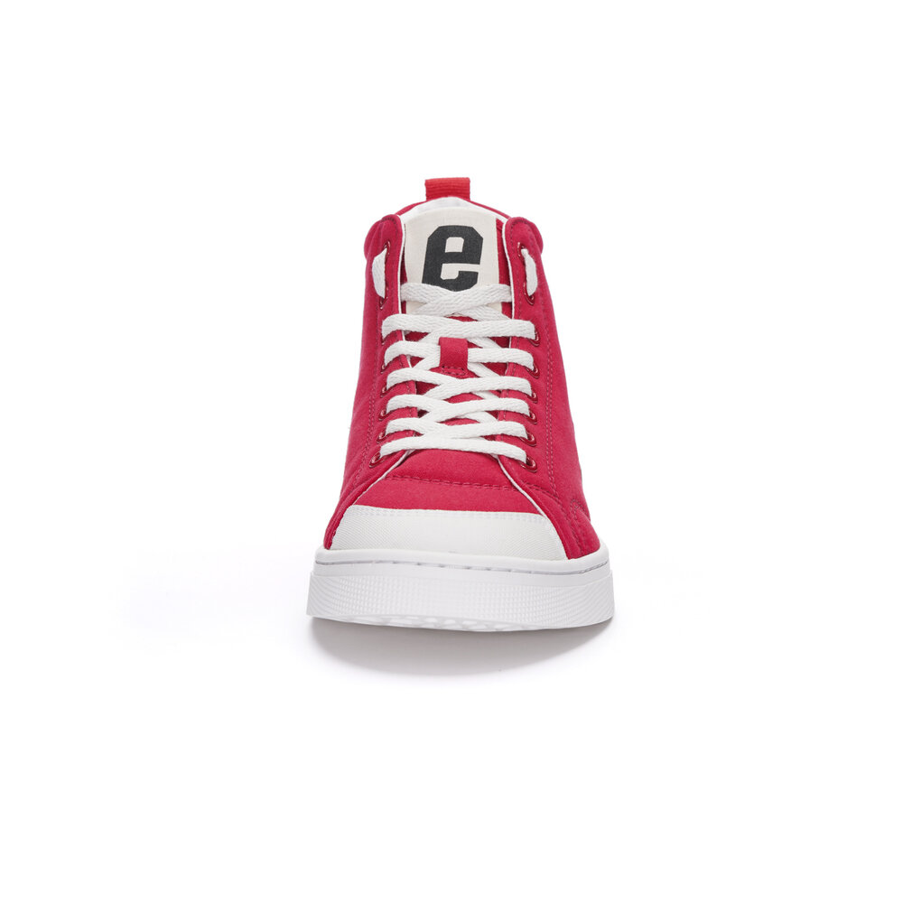 ETHLETIC Fair Trainer Active Hi Cut Cranberry Red | Just White