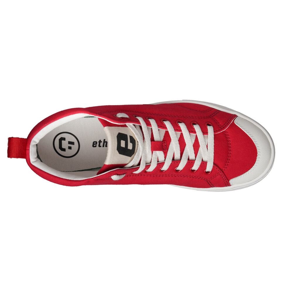 ETHLETIC Fair Trainer Active Hi Cut Cranberry Red | Just White