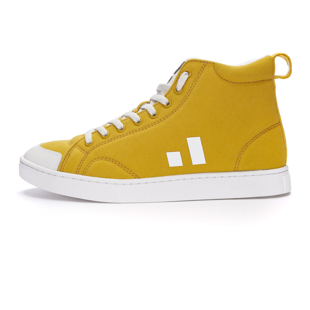 ETHLETIC Fair Trainer Active Hi Cut Mustard Yellow | Just White