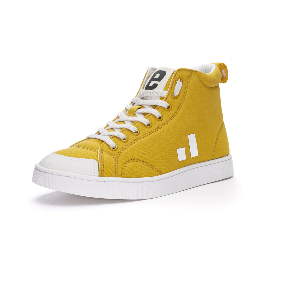 ETHLETIC Fair Trainer Active Hi Cut Mustard Yellow | Just White