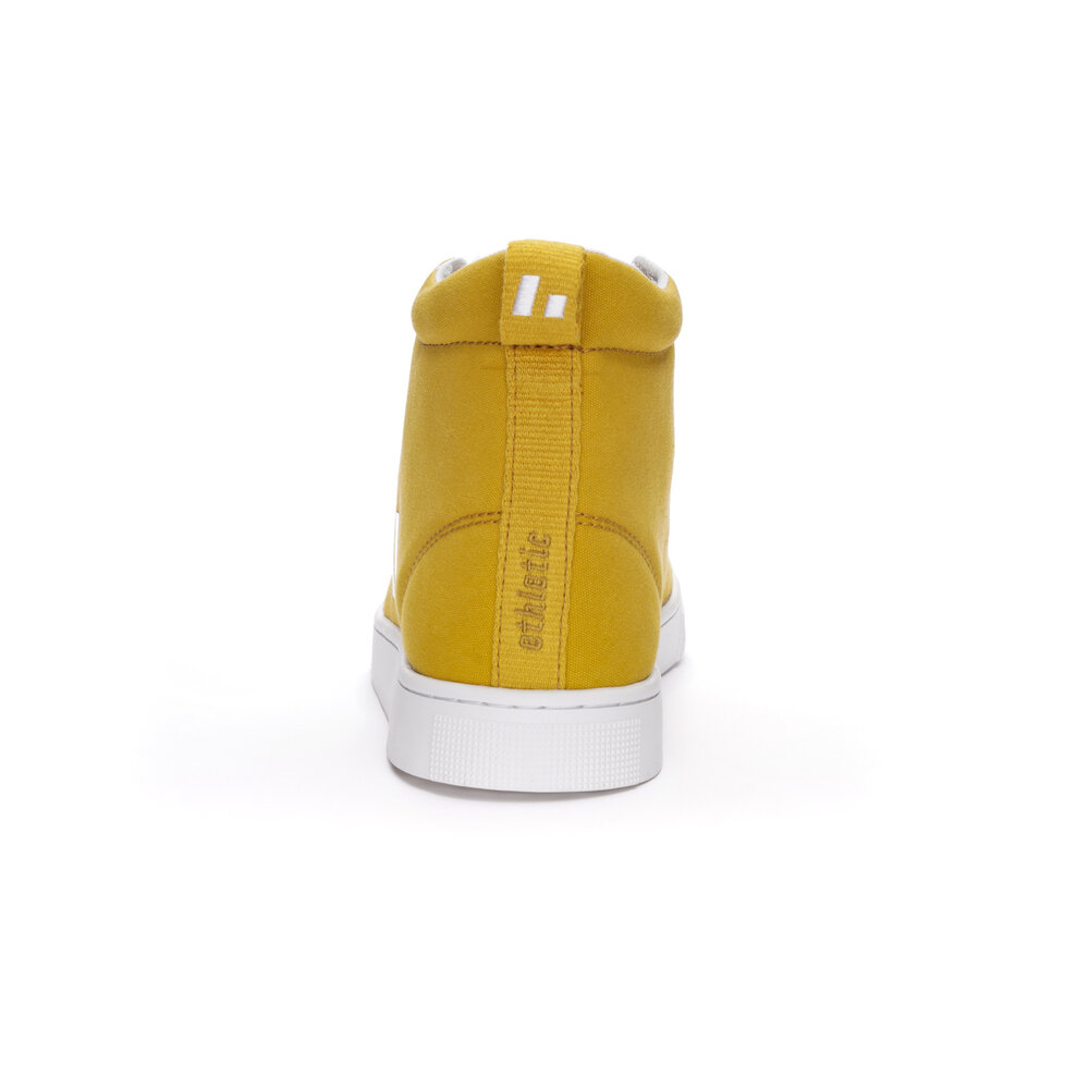 ETHLETIC Fair Trainer Active Hi Cut Mustard Yellow | Just White