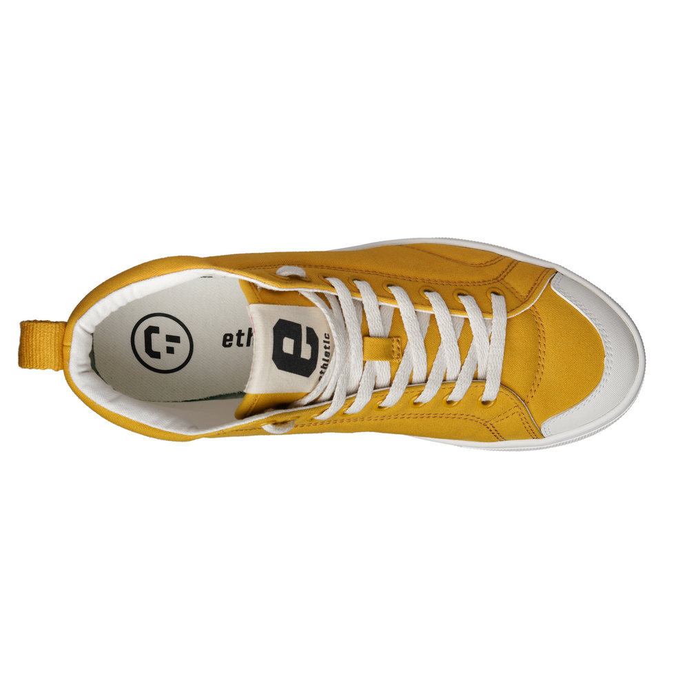ETHLETIC Fair Trainer Active Hi Cut Mustard Yellow | Just White