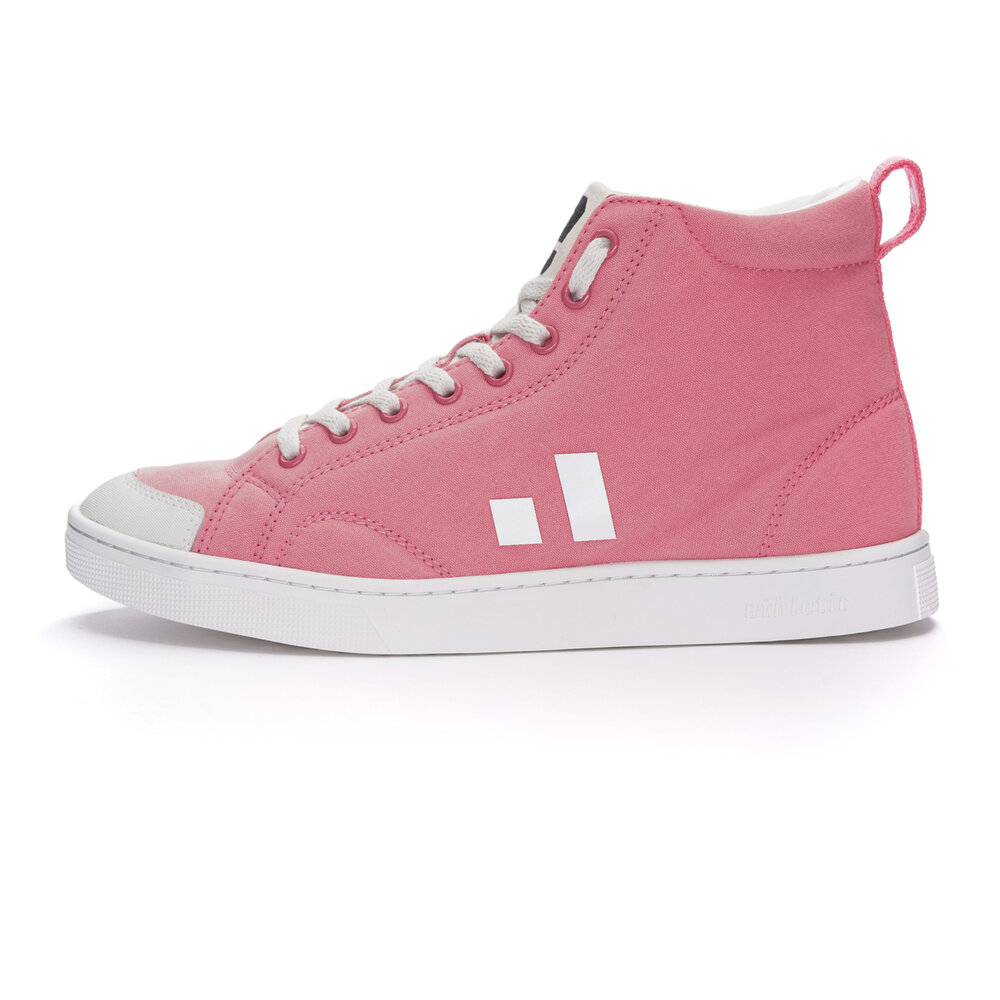 ETHLETIC Fair Trainer Active Hi Cut Strawberry Pink | Just White