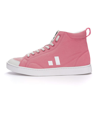 ETHLETIC Fair Trainer Active Hi Cut Strawberry Pink | Just White