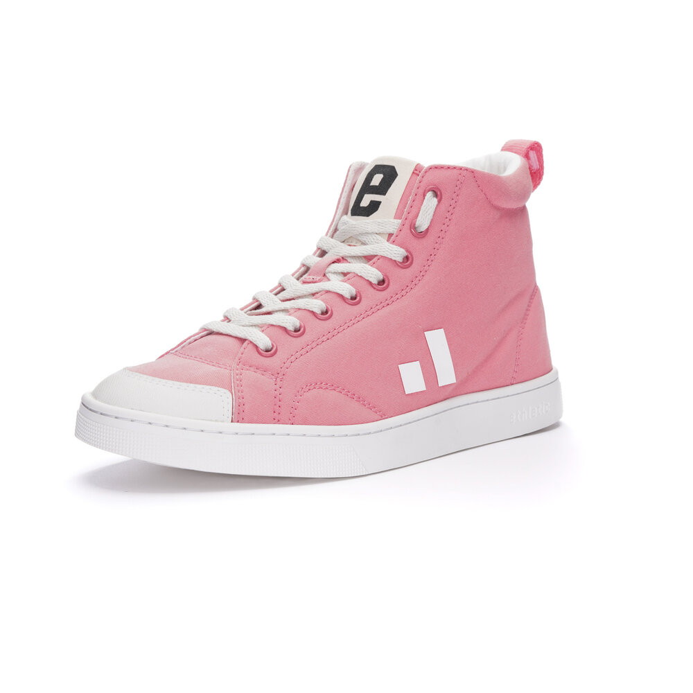 ETHLETIC Fair Trainer Active Hi Cut Strawberry Pink | Just White