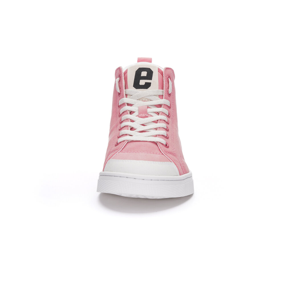 ETHLETIC Fair Trainer Active Hi Cut Strawberry Pink | Just White