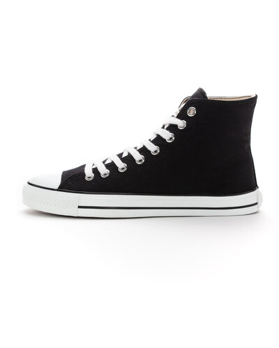 ETHLETIC Fair Trainer White Cap Hi Cut Jet Black | Just White