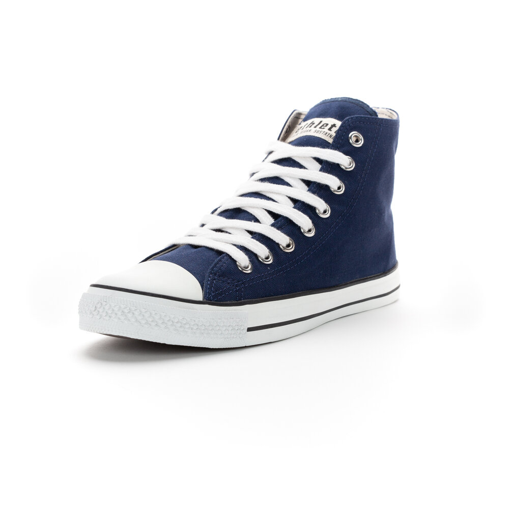 ETHLETIC Fair Trainer White Cap Hi Cut Ocean Blue | Just White