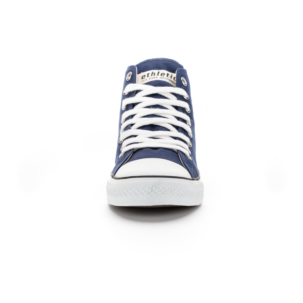 ETHLETIC Fair Trainer White Cap Hi Cut Ocean Blue | Just White