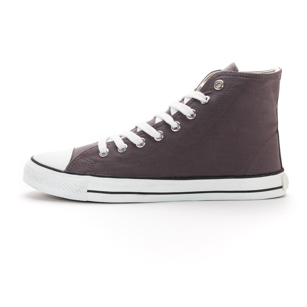 ETHLETIC Fair Trainer White Cap Hi Cut Pewter Grey | Just White