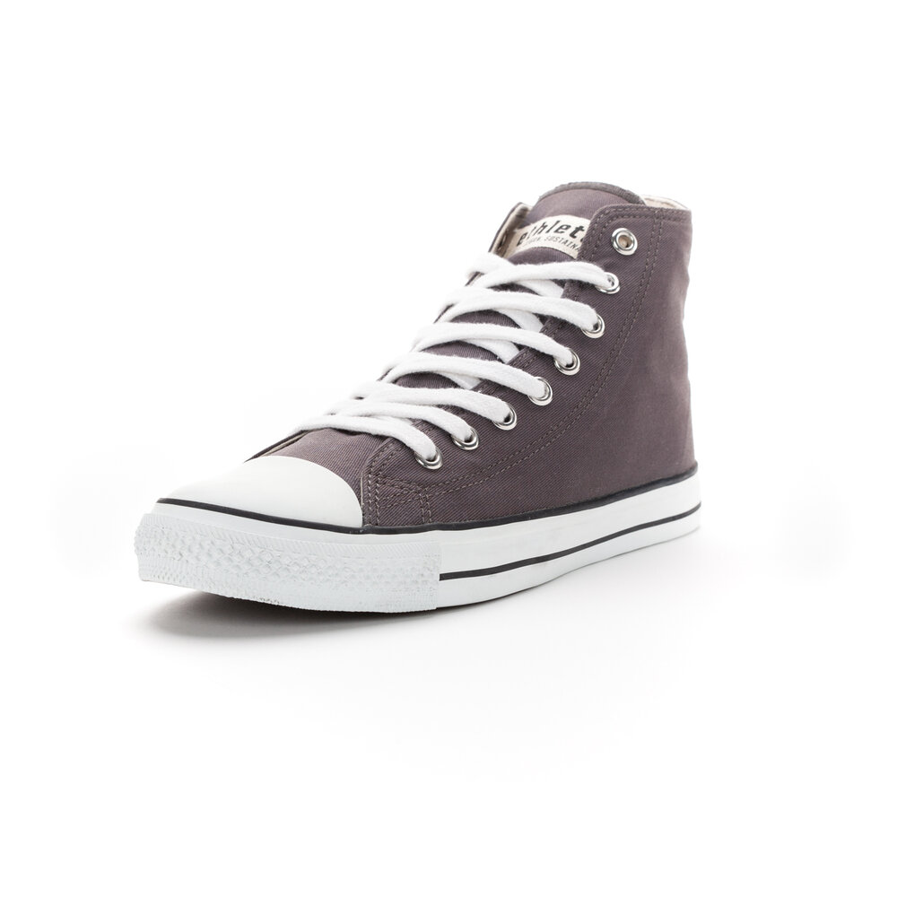 ETHLETIC Fair Trainer White Cap Hi Cut Pewter Grey | Just White