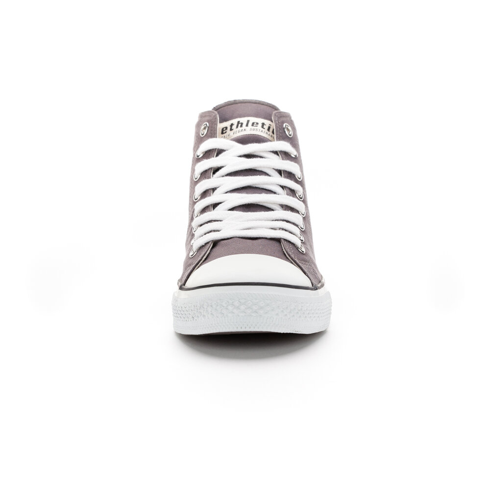 ETHLETIC Fair Trainer White Cap Hi Cut Pewter Grey | Just White