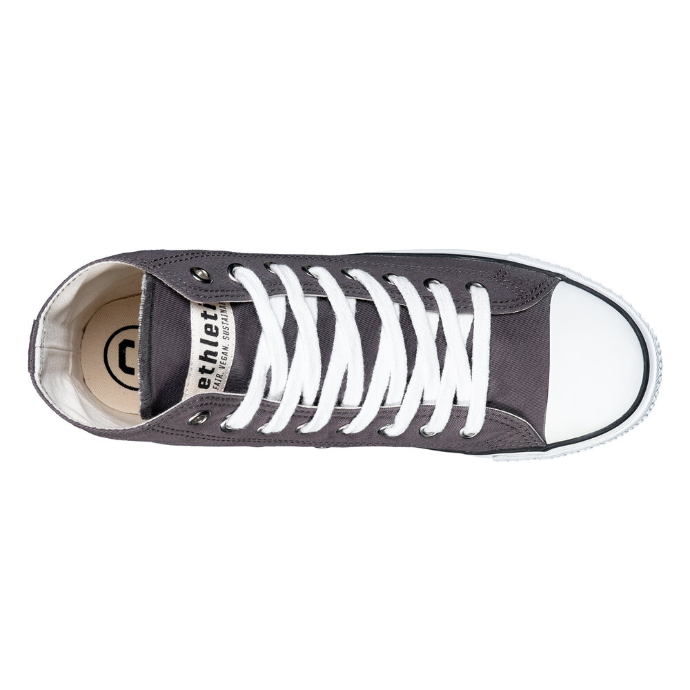 ETHLETIC Fair Trainer White Cap Hi Cut Pewter Grey | Just White