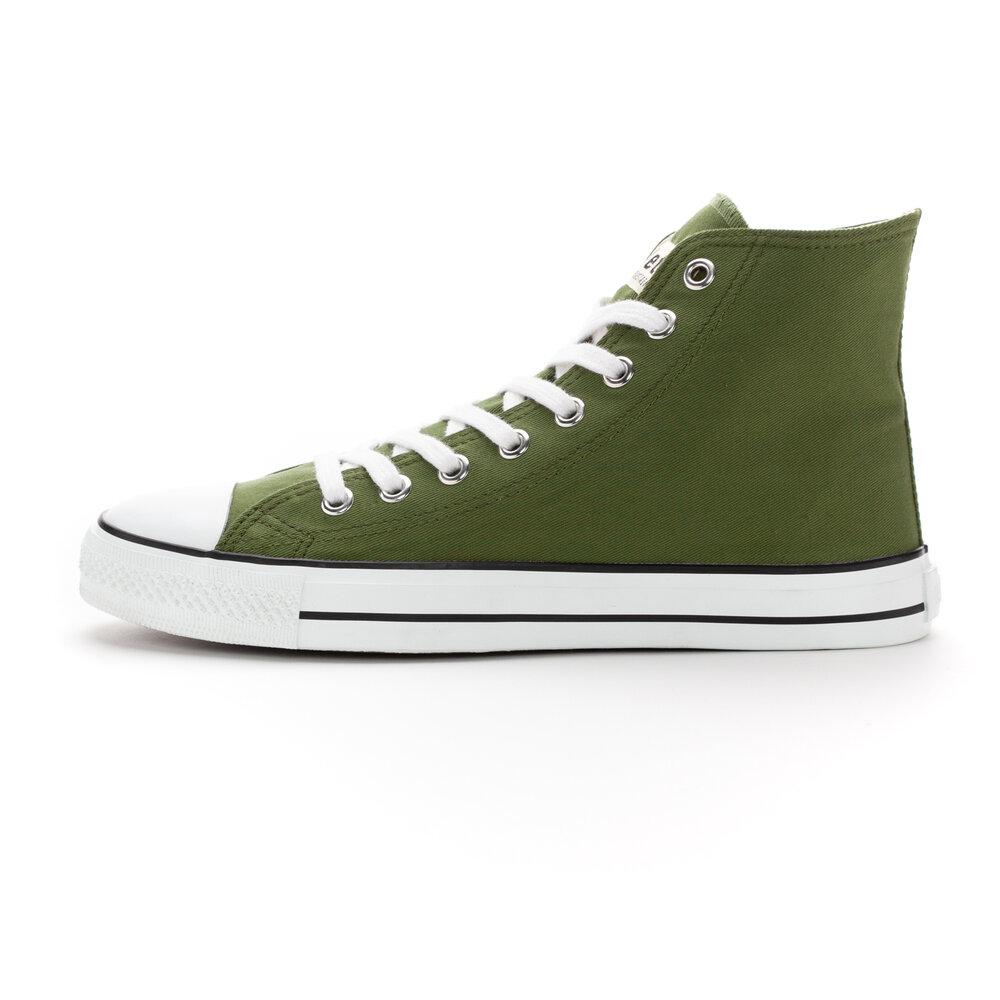 ETHLETIC Fair Trainer White Cap Hi Cut Camping Green | Just White