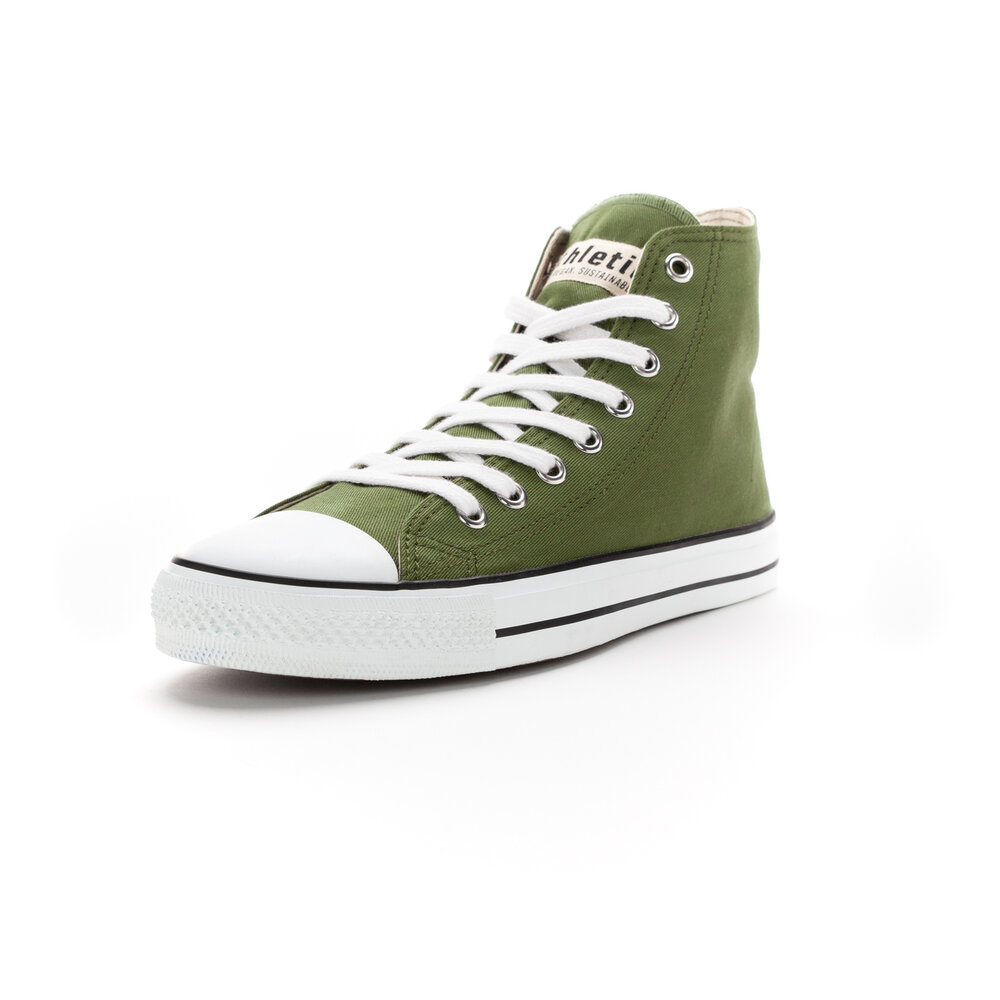 ETHLETIC Fair Trainer White Cap Hi Cut Camping Green | Just White