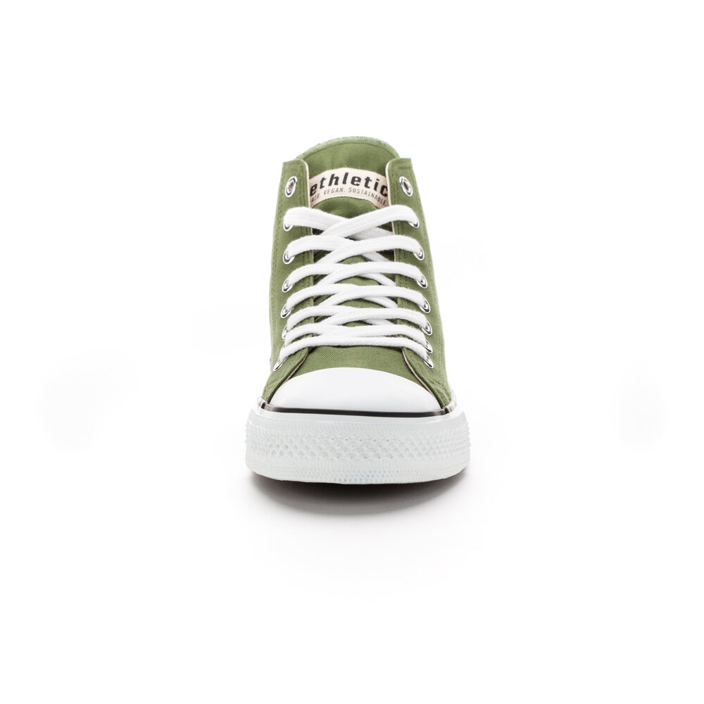 ETHLETIC Fair Trainer White Cap Hi Cut Camping Green | Just White