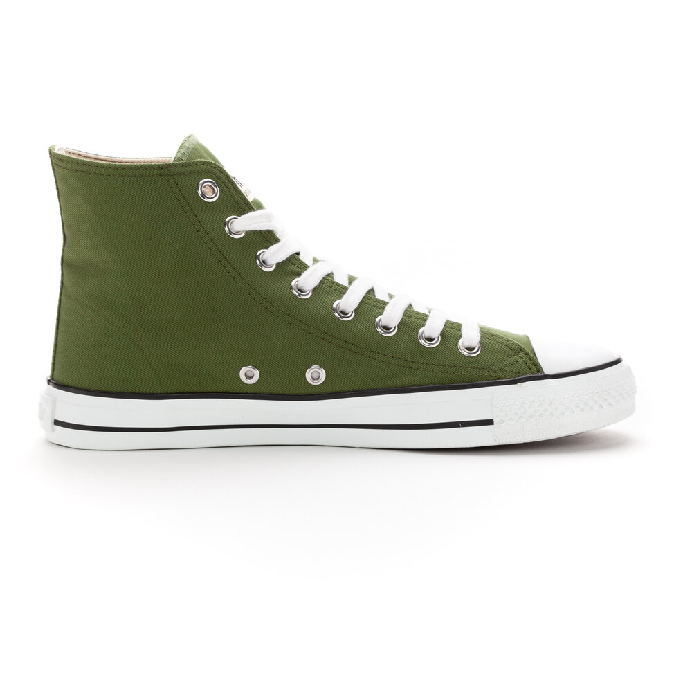 ETHLETIC Fair Trainer White Cap Hi Cut Camping Green | Just White