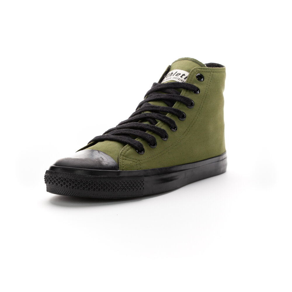 ETHLETIC Fair Trainer Black Cap Hi Cut Camping Green | Jet Black