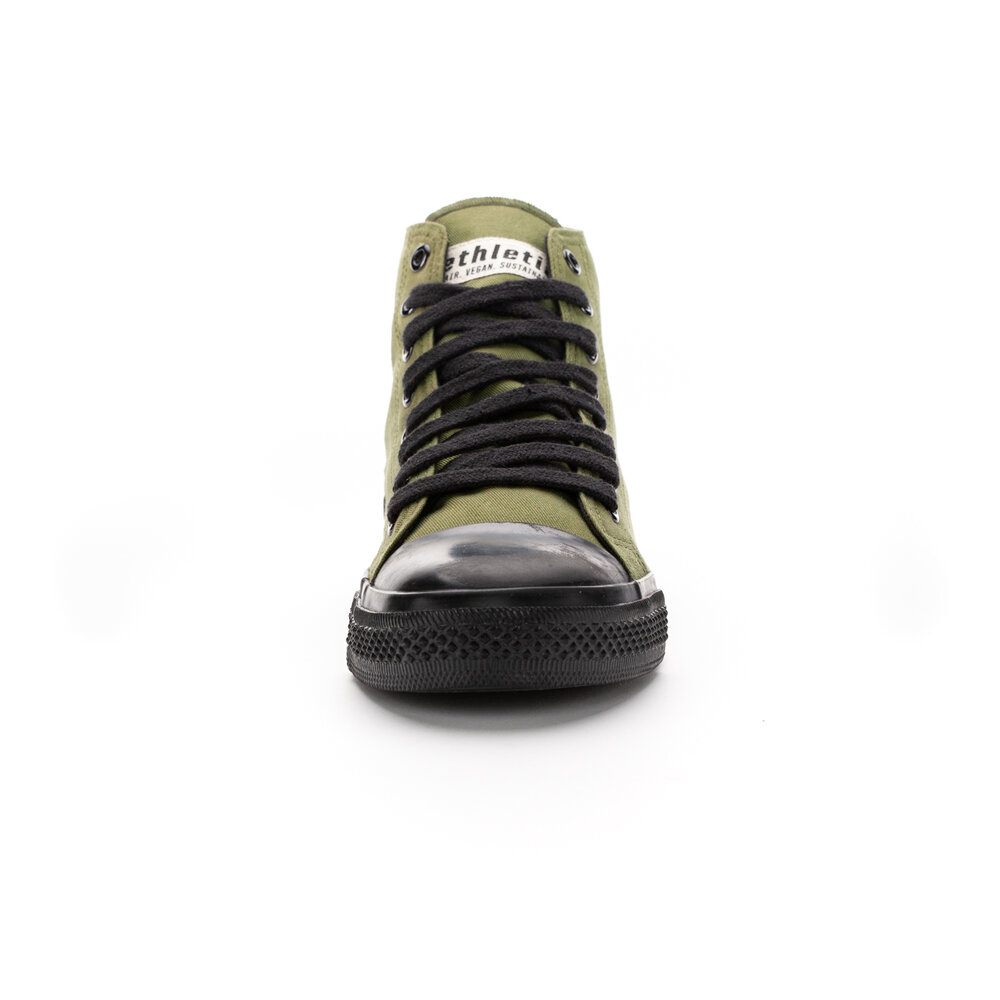 ETHLETIC Fair Trainer Black Cap Hi Cut Camping Green | Jet Black