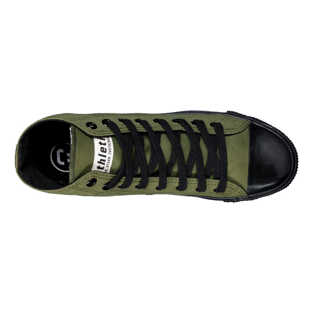 ETHLETIC Fair Trainer Black Cap Hi Cut Camping Green | Jet Black
