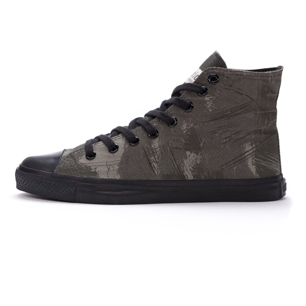 ETHLETIC Fair Trainer Black Cap Hi Cut Dove Camo Olive | Jet Black